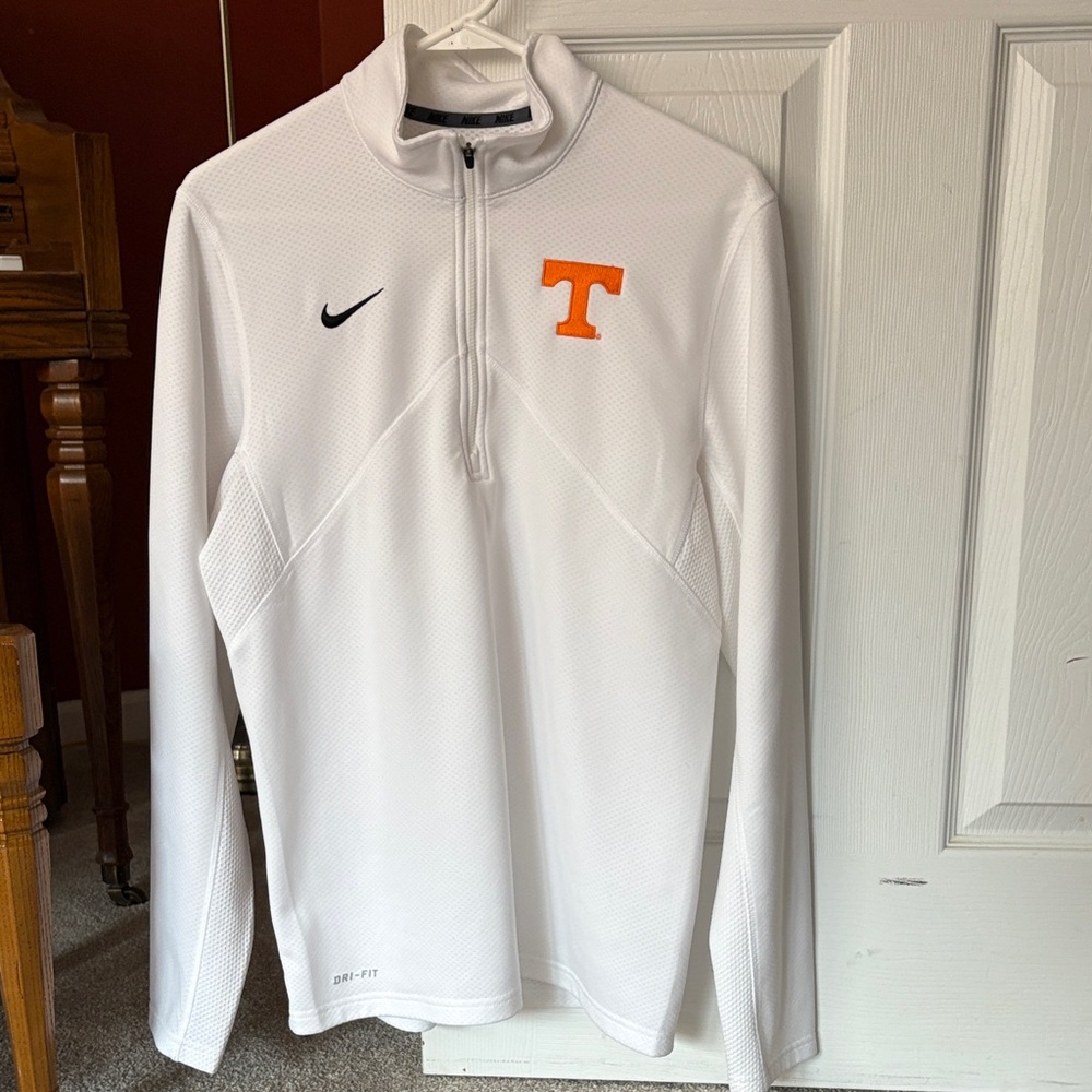 Nike White and Orange Men's Sweatshirt